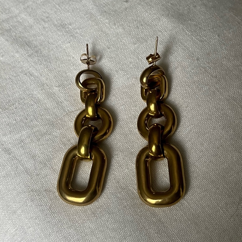 Laura Lombardi Bianca Earrings Gold Plated Brass (NWT) - Picture 4 of 5